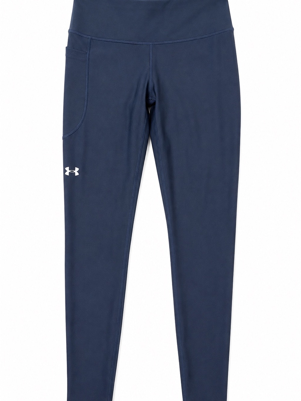Under Armour Women’s Compression Leggings Navy Blue High Rise Pocket Size Small